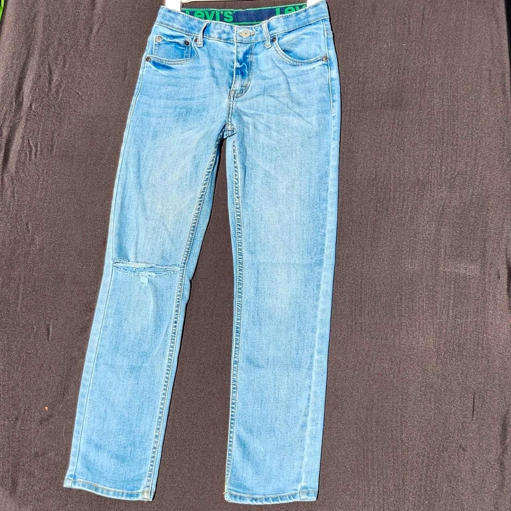 Levi's 511 Boys Size 14 Skinny Slim Fit Light Wash Blue Denim Jeans Pockets